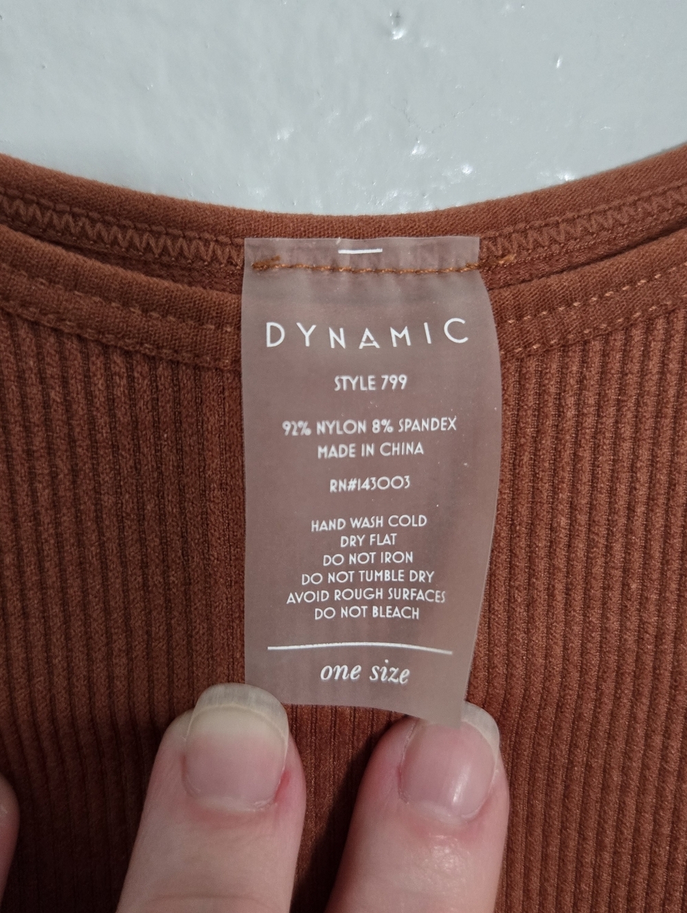 Rust Ribbed One-Piece Bodysuit - Picture 5 of 5
